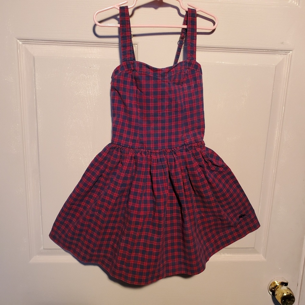 Girls Abercrombie Plaid Tank Dress Sz M 7-8